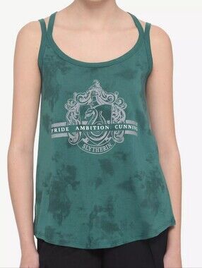 Harry Potter Slytherin Tie-Dye Girls Strappy Tank Top Sz M